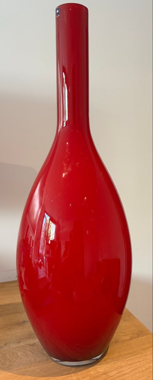 Leonardo glazen vaas rood - 60cm - Bijenkorf, Ophalen of Verzenden
