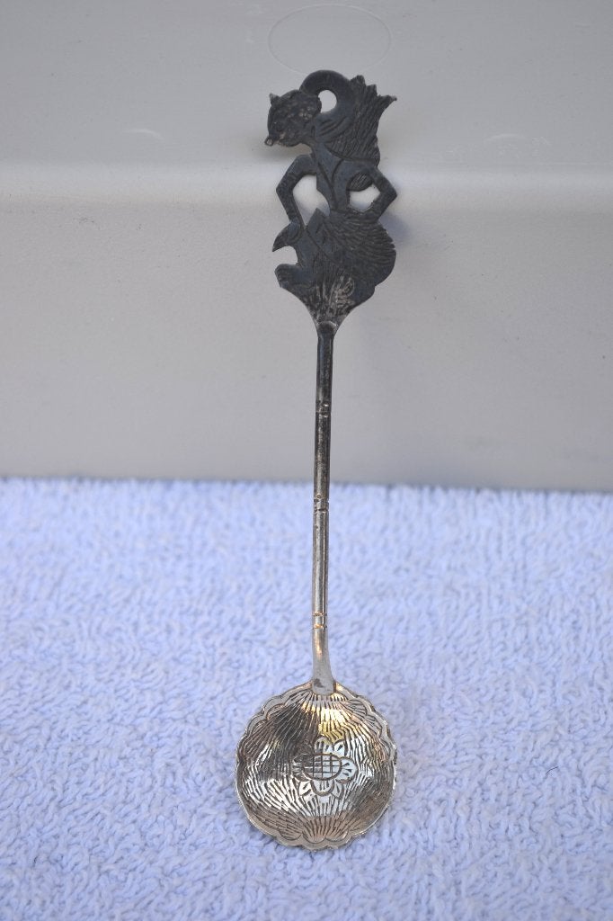Mooi oud Djoka-Java zilver thee lepeltje NR 8862, Ophalen of Verzenden