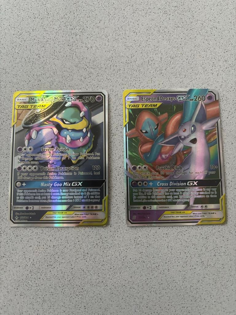Pokémon kaarten - GX Tag Team (14 stuks), Ophalen of Verzenden, Zo goed als nieuw, Meerdere kaarten, Foil