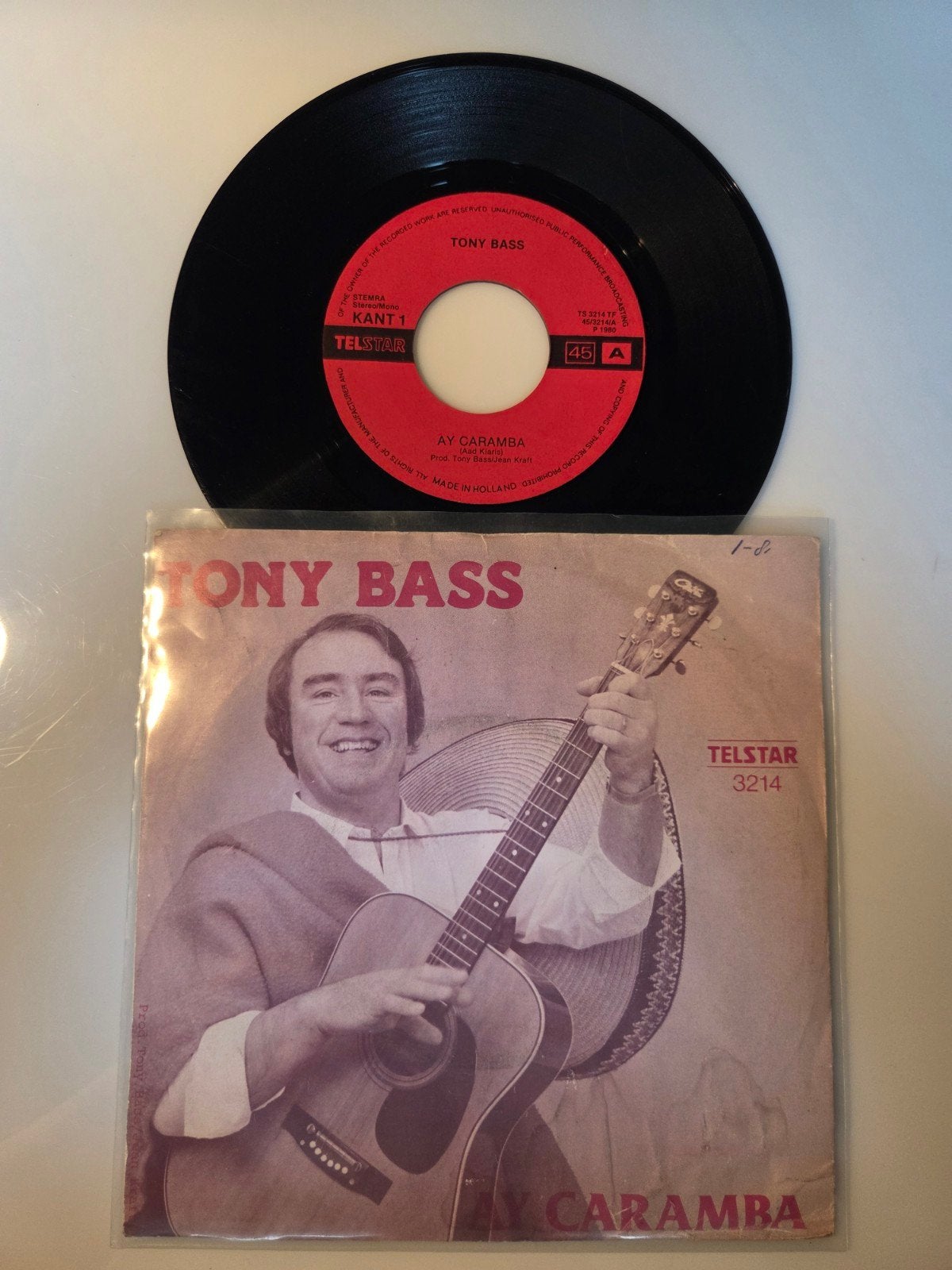 Tony Bass - Ay Caramba, Ophalen of Verzenden, Gebruikt, 7 inch, Nederlandstalig