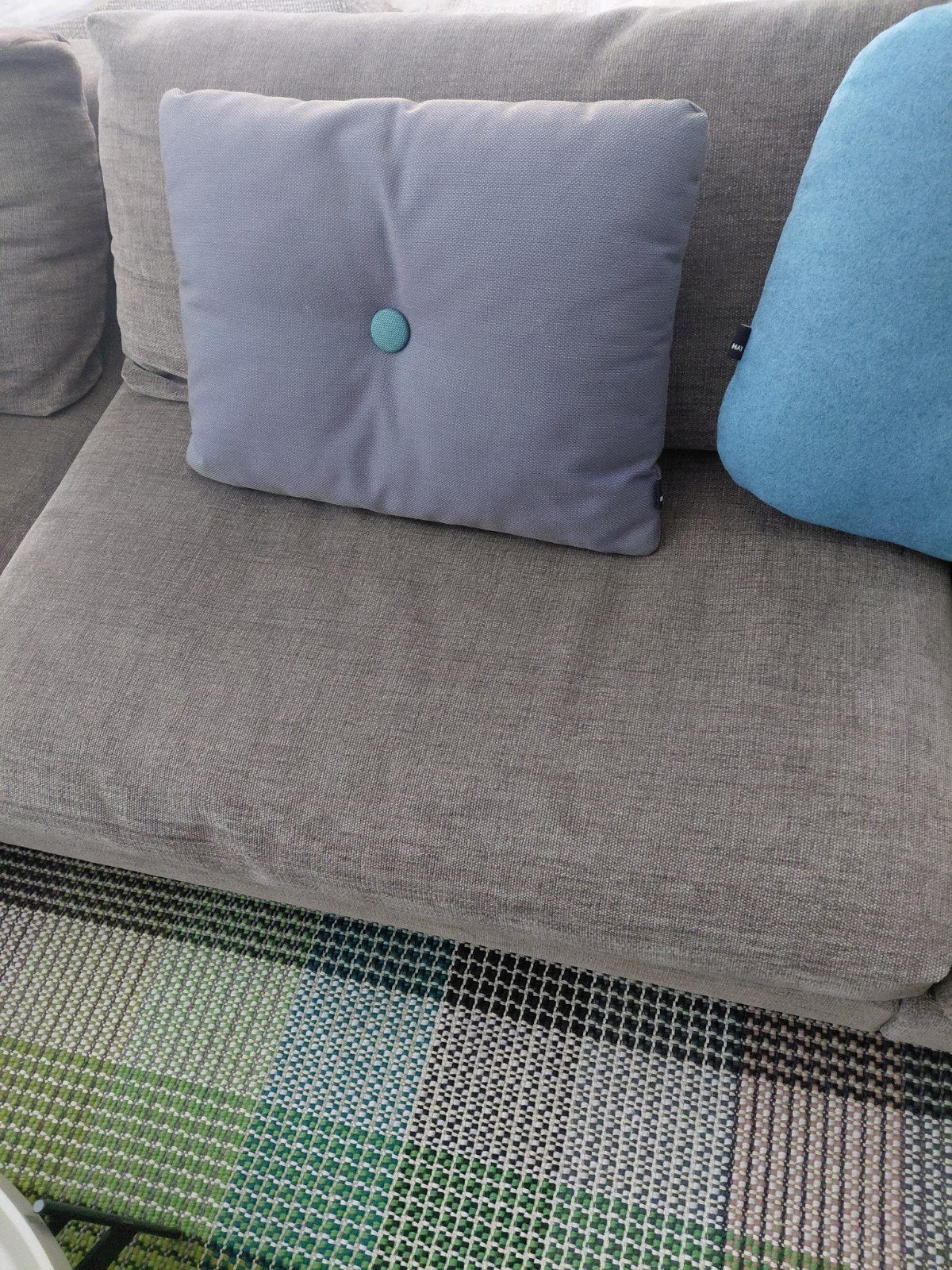 Hay sierkussen met knoop blauw, Overige merken, Blauw, Vierkant, Ophalen of Verzenden