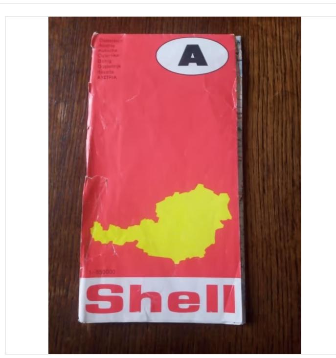 retro routekaart Shell Oostenrijk, Boeken, Atlassen en Landkaarten, Gelezen, Landkaart, 1800 tot 2000, Shell
