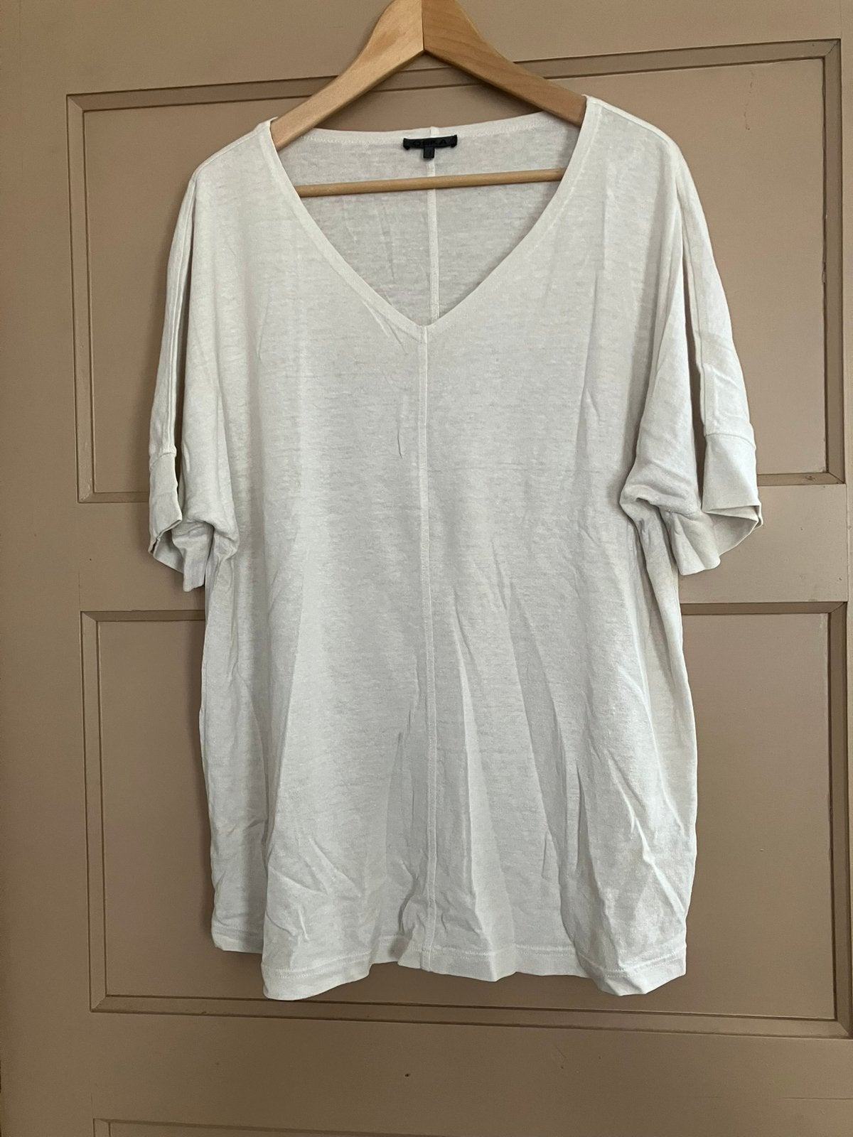 OSKA Fijn Creme Shirt Hennep Katoen, mt 3, Overige kleuren, Verzenden, Maat 42/44 (L), Korte mouw
