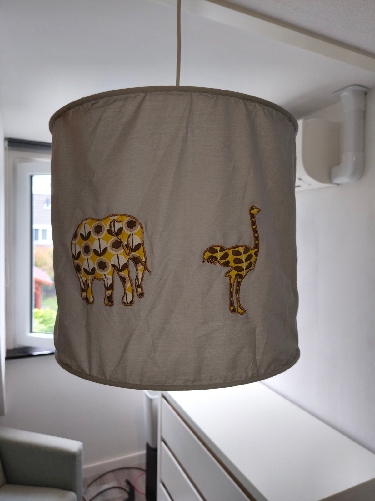 Taftan Hanglamp Safari Grijs - Dieren Motief, Ophalen