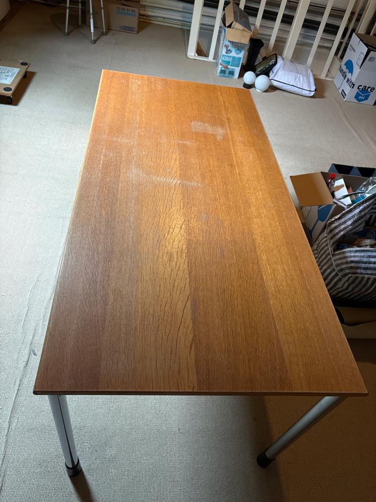 Degelijk bureau/kantoortafel met metalen frame, Huis en Inrichting, Ophalen, Gebruikt, Metaal
