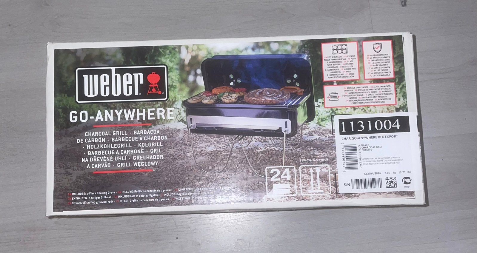 Weber Go-Anywhere houtskool nog | gloednieuw in doos !, Ophalen of Verzenden, Nieuw, Elektrisch