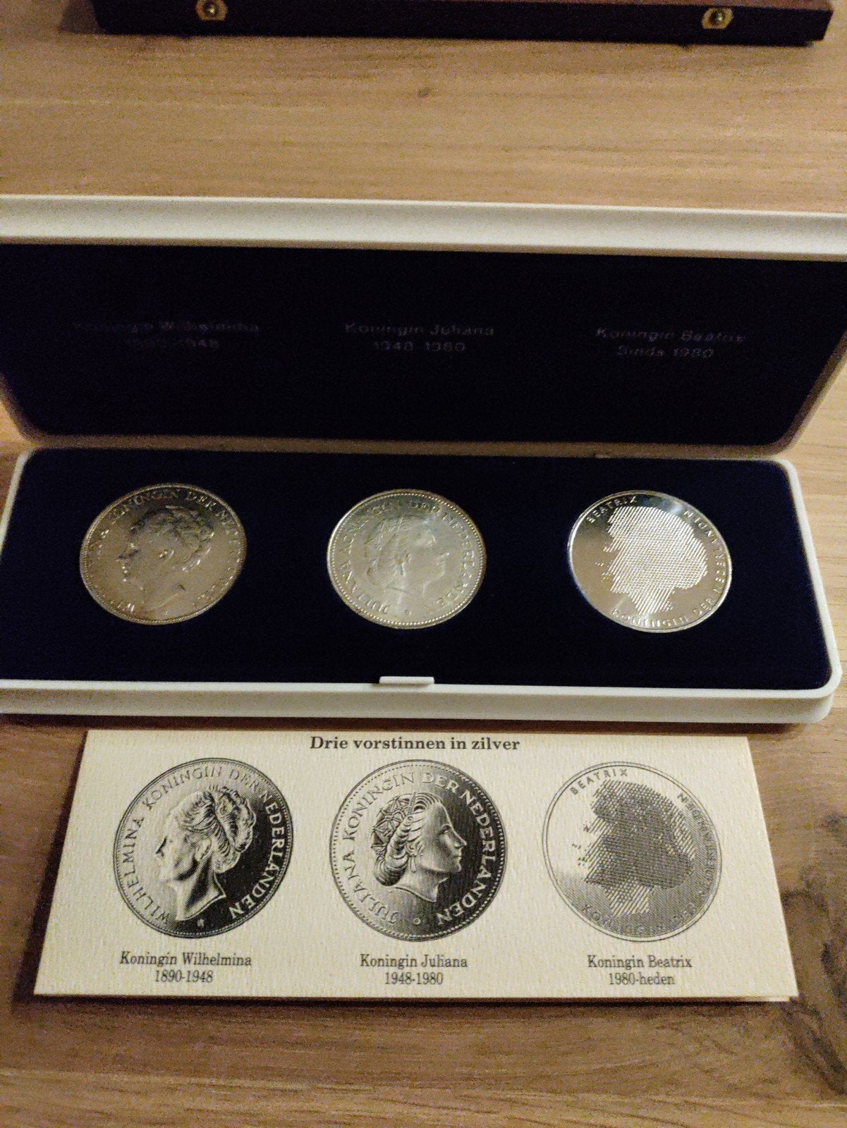 Zilveren munten set: Wilhelmina, Juliana, Beatrix, Setje, Zilver, Ophalen of Verzenden, Koningin Wilhelmina