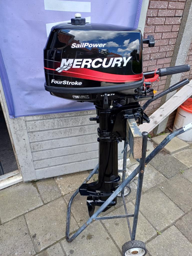 MERCURY 4PK 4TAKT LANGSTAART, Watersport en Boten, Buiten- en Binnenboordmotoren, Ophalen, 5 tot 10 pk, Viertaktmotor, Zo goed als nieuw