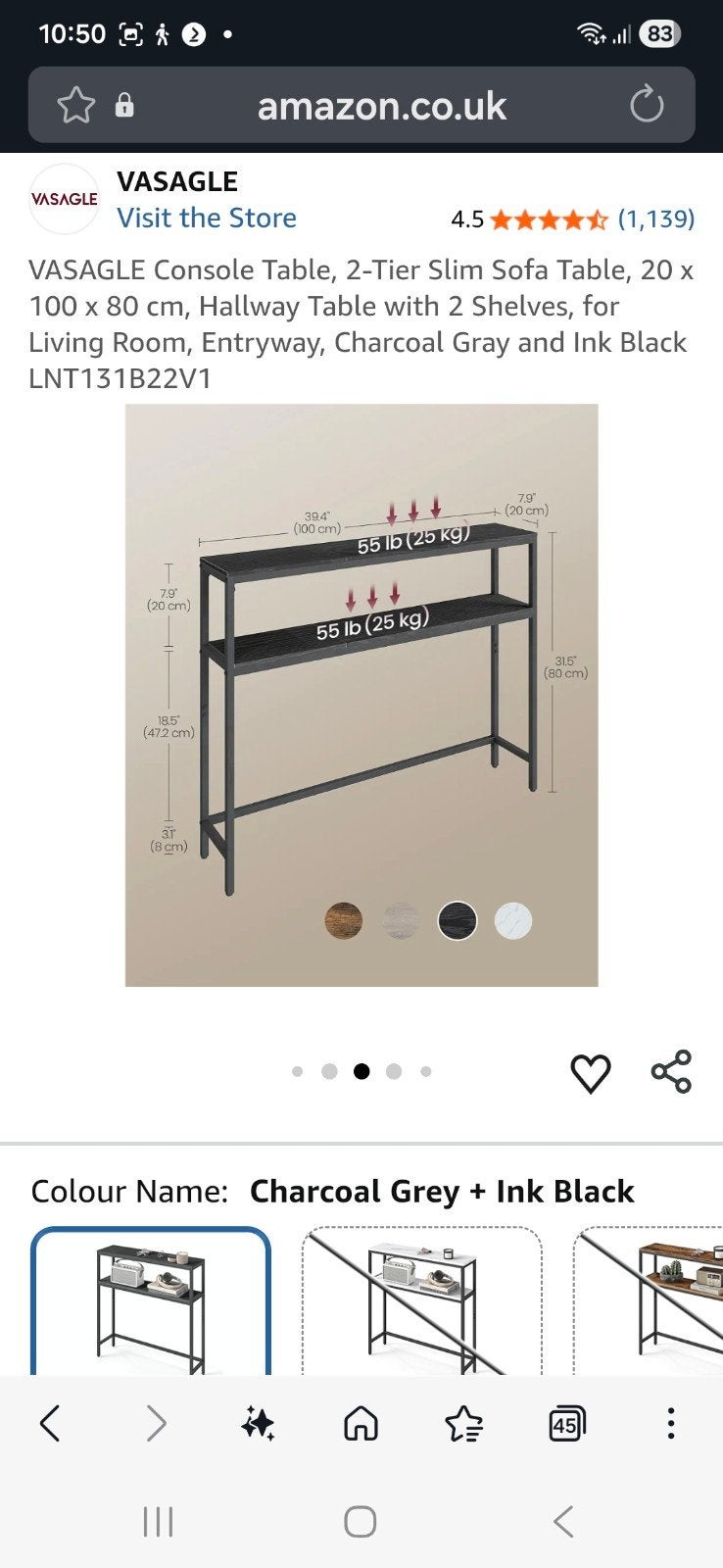 sidetable niet gebruikt, 100 tot 150 cm, Ophalen of Verzenden, Zo goed als nieuw, 25 tot 50 cm