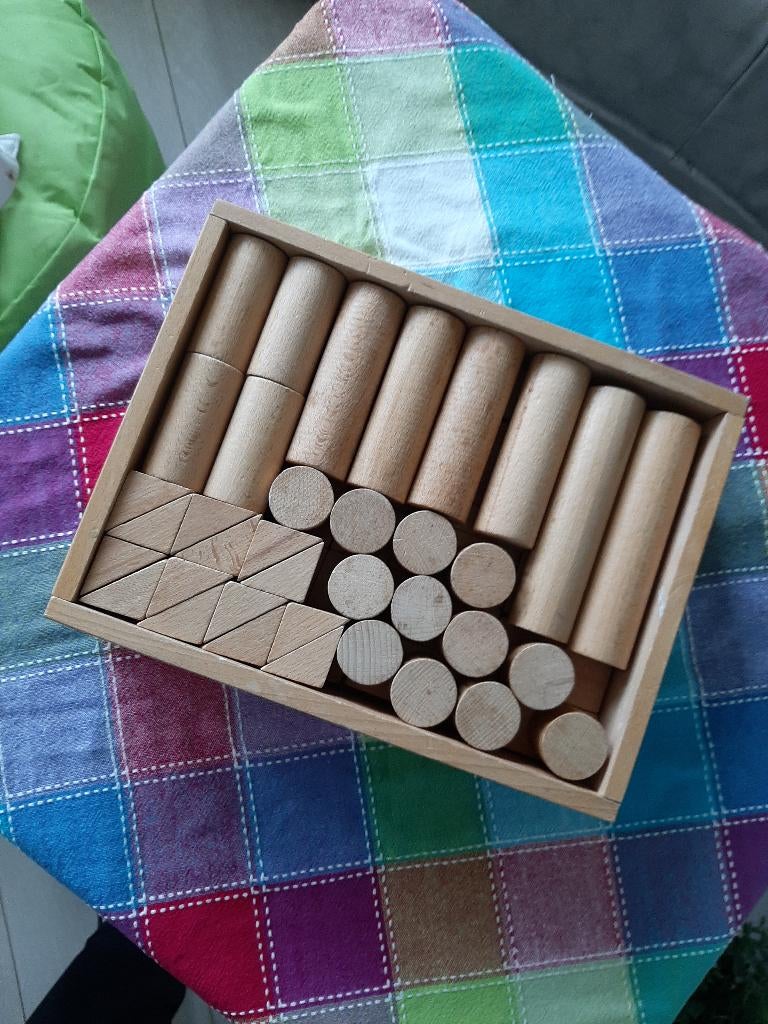 Massief (beuken) houten speelblokken, Kinderen en Baby's, Speelgoed | Houten speelgoed, Ophalen of Verzenden, Zo goed als nieuw