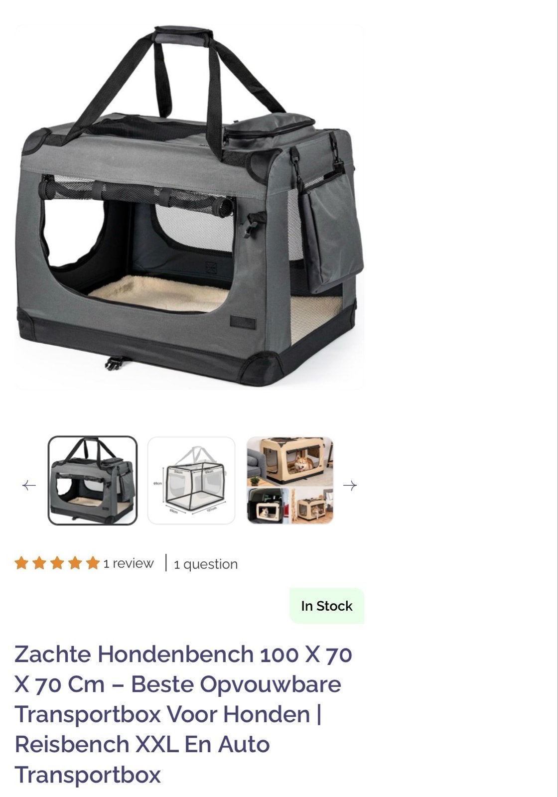 Nieuwe honden bench zacht! 1 keer gebruikt!, Dieren en Toebehoren, Hondenbenches, Ophalen, Nieuw