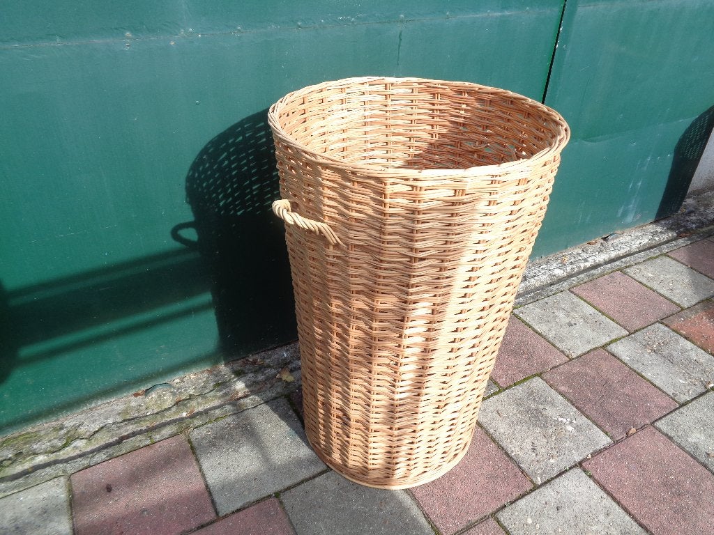 Houten mand, Ophalen, Mand, Gevlochten, Rond