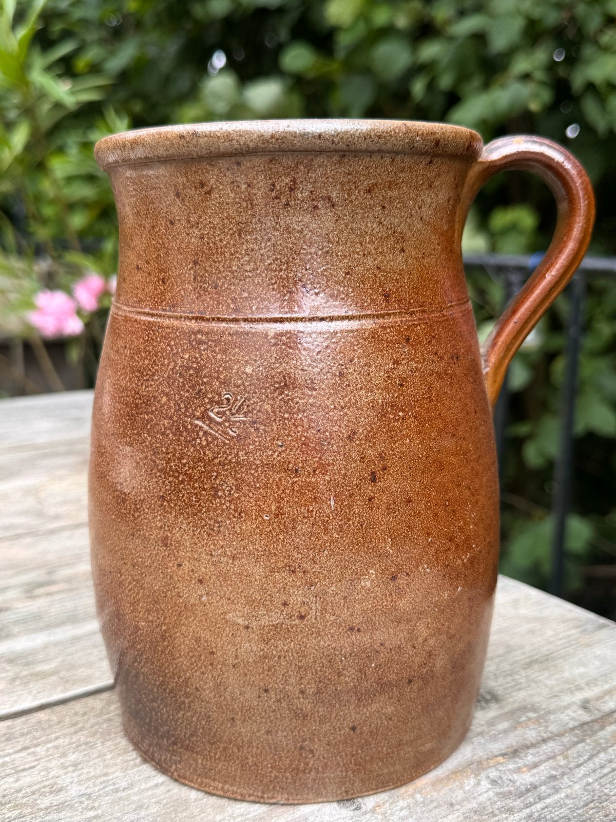 Antieke Franse grespot met oor - Rustieke charme, Antiek en Kunst, Curiosa en Brocante, Ophalen of Verzenden
