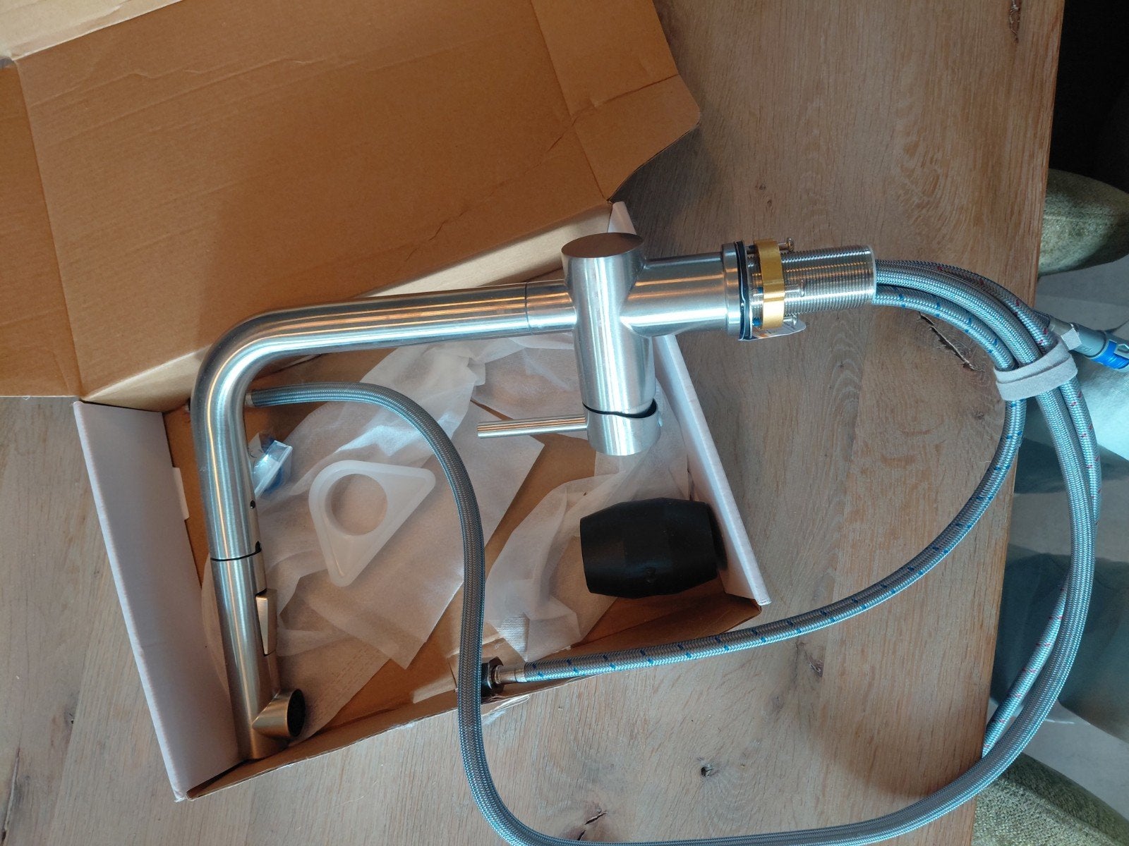 Nieuwe RVS Keukenkraan met Uittrekbare Douche, Ophalen of Verzenden, Nieuw, Rvs, Kraan