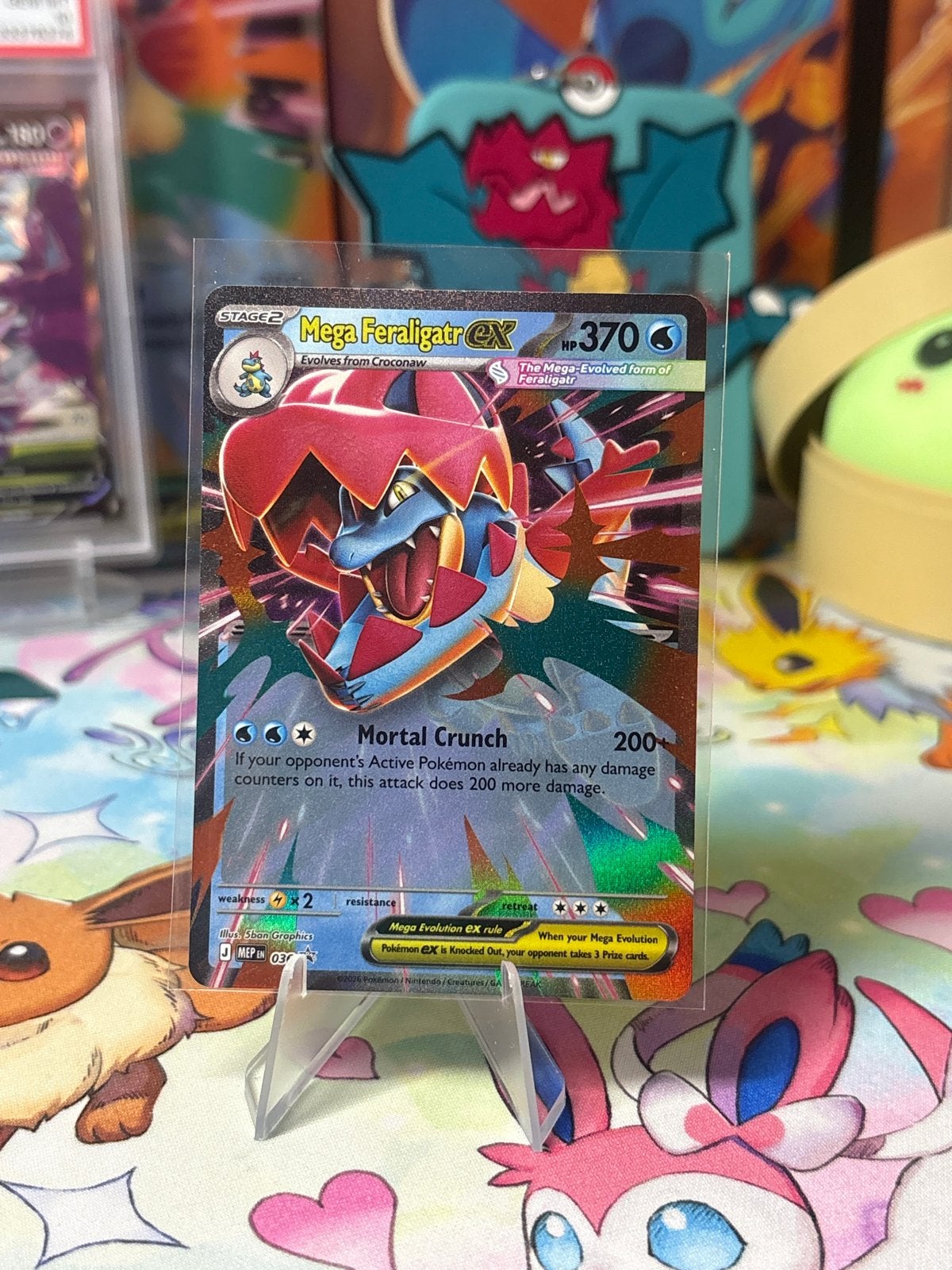MEP 036 - Mega Feraligatr EX, Hobby en Vrije tijd, Verzamelkaartspellen | Pokémon, Verzenden, Zo goed als nieuw, Losse kaart, Foil
