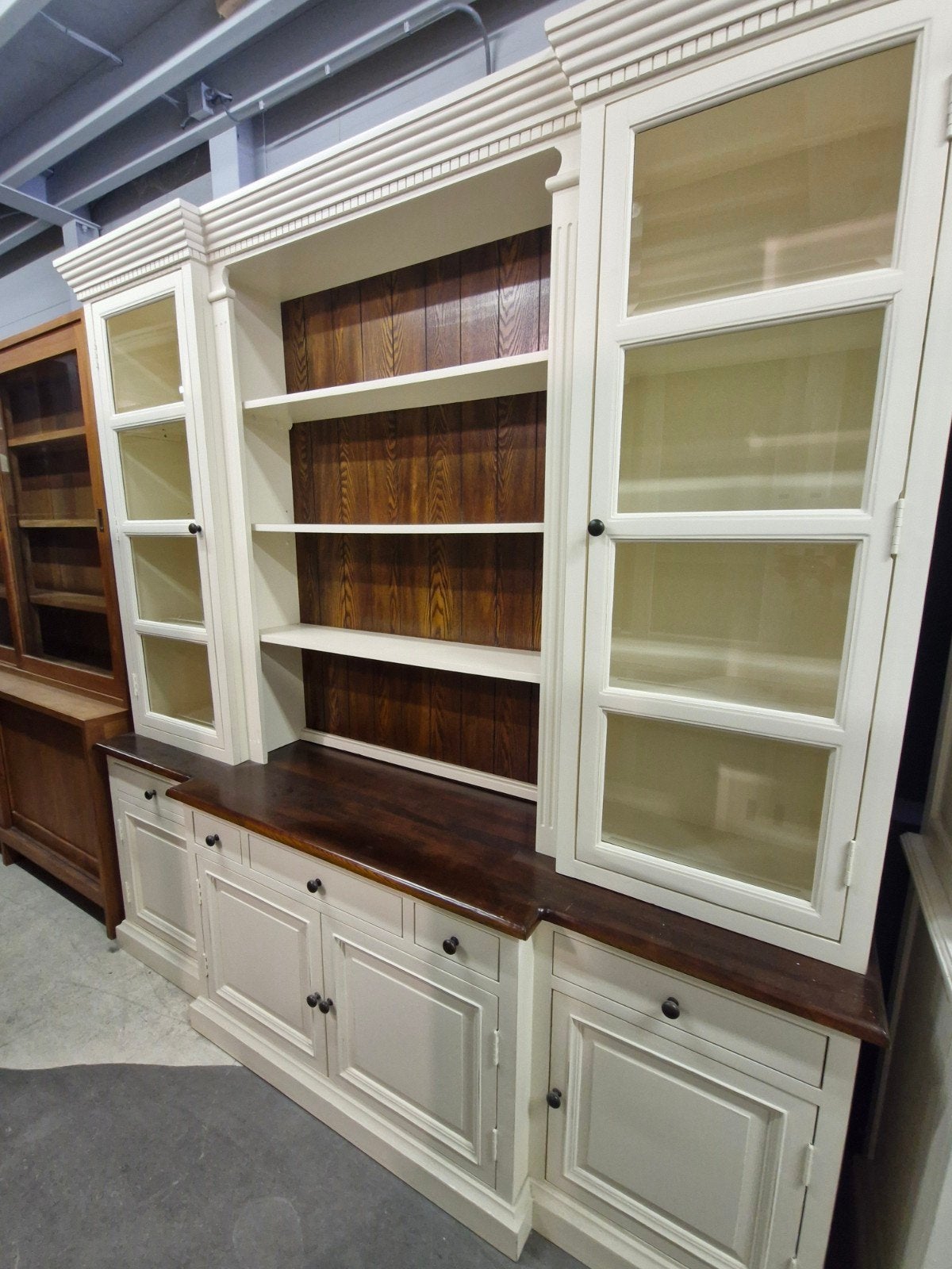 Mooie 2-delige buffetkast - 230x220,5x52cm, Ophalen, Gebruikt, Met deur(en), 200 cm of meer
