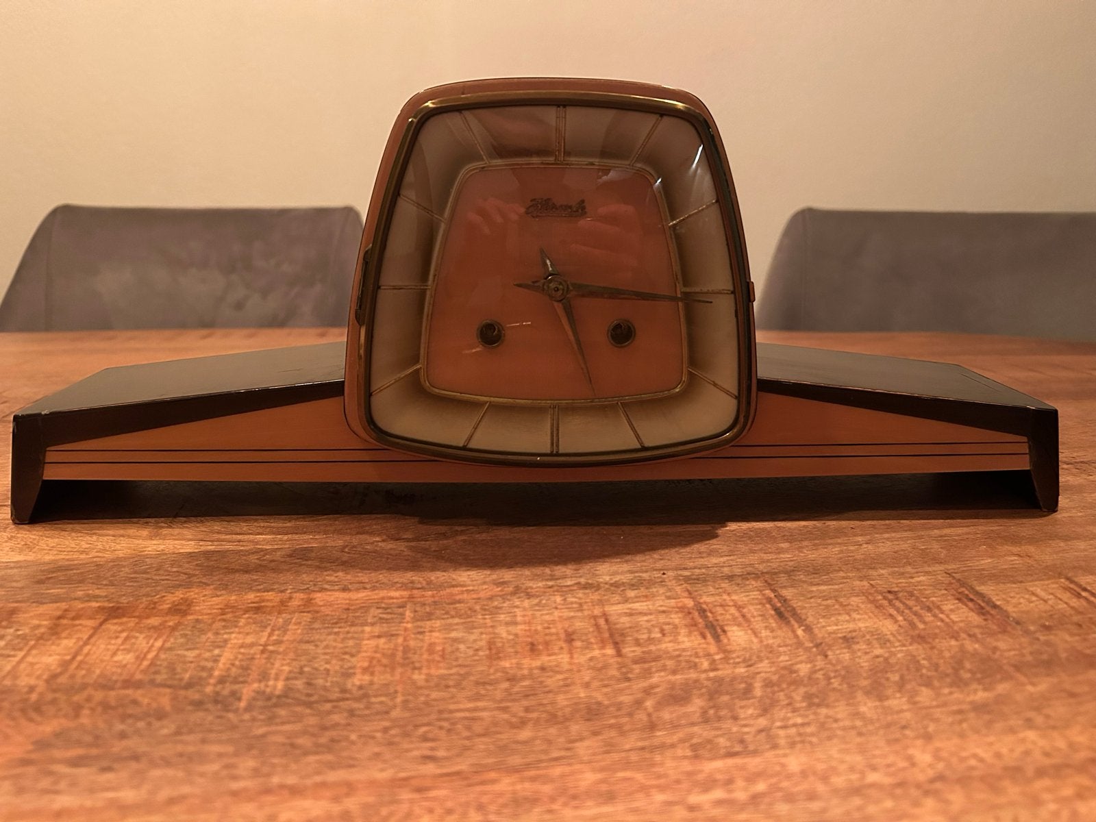 Vintage Hermle Schouwklok - Jaren '50 Design, Antiek en Kunst, Ophalen