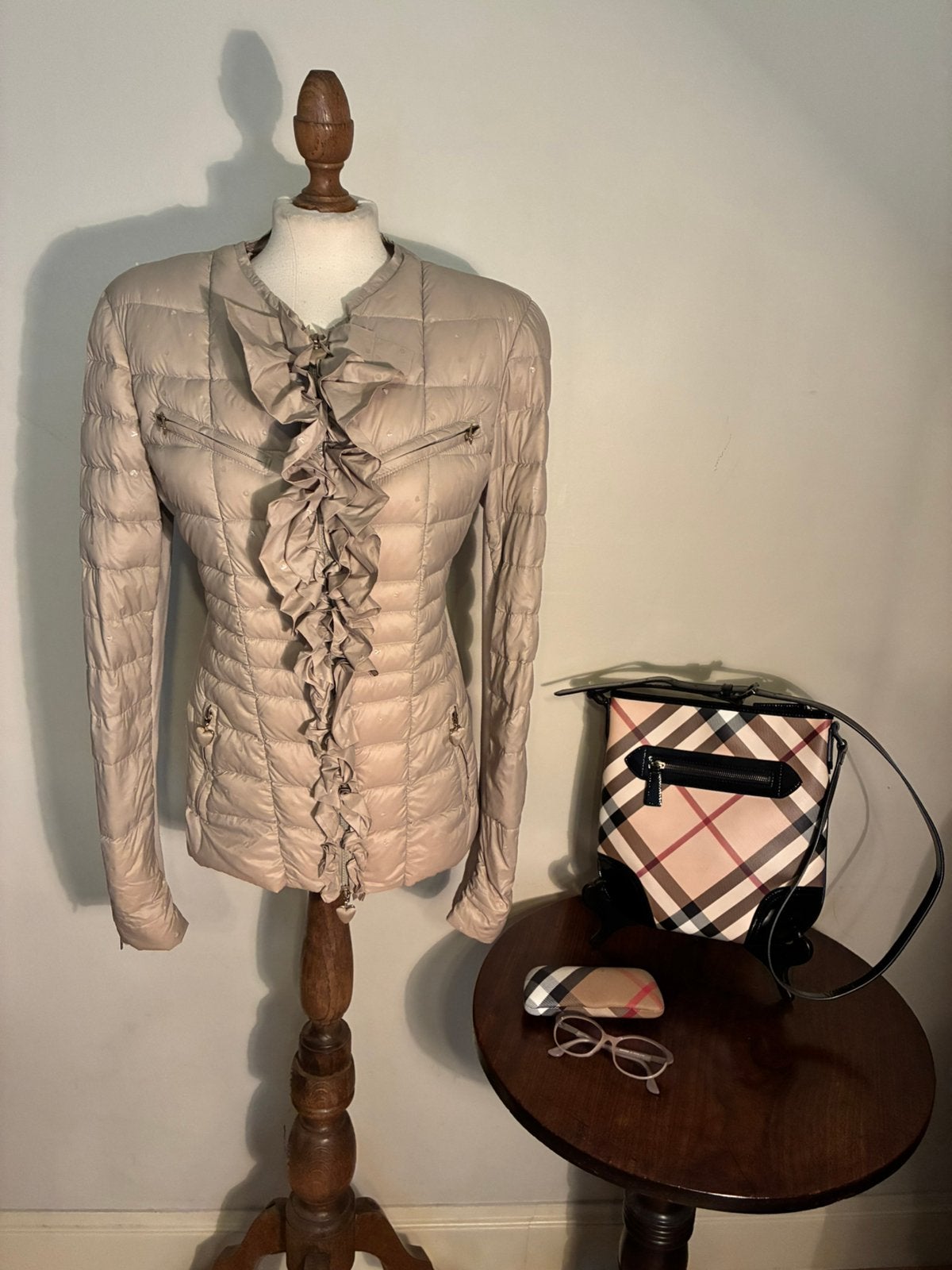 TWIN-SET SIMONA BARBIERI JASJE BEIGE, Kleding | Dames, Verzenden, Beige, Maat 42/44 (L), Zo goed als nieuw