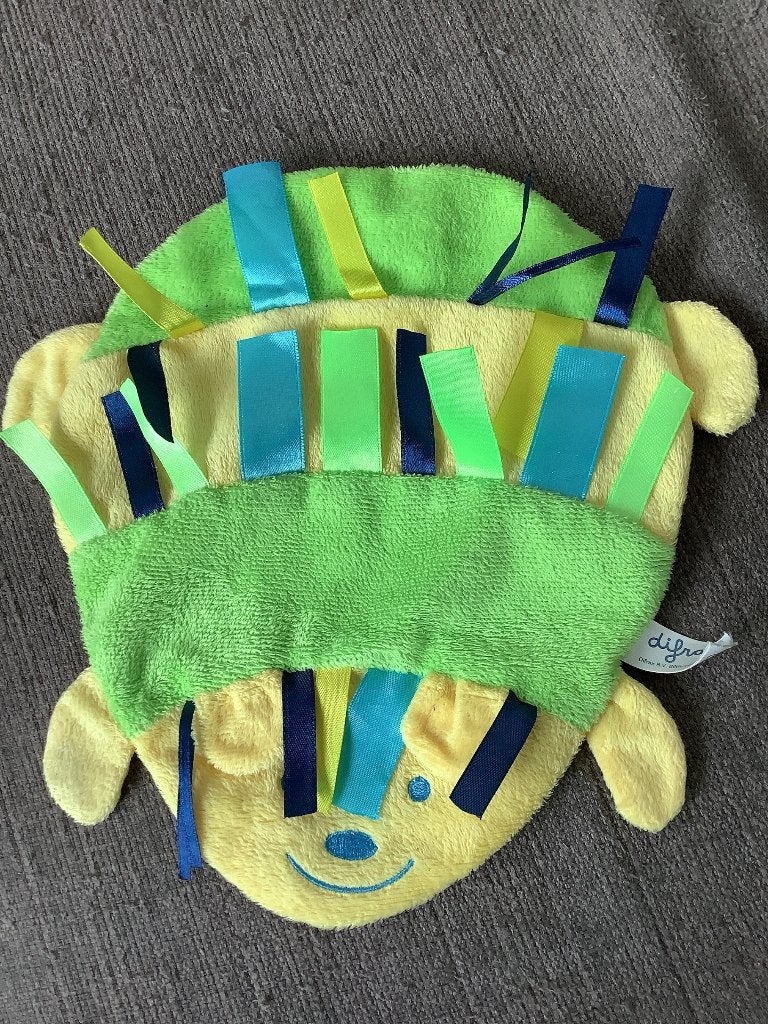 Difrax egel knuffeldoekje lapje groen geel 3 euro, Ophalen of Verzenden, Zo goed als nieuw, Overige typen