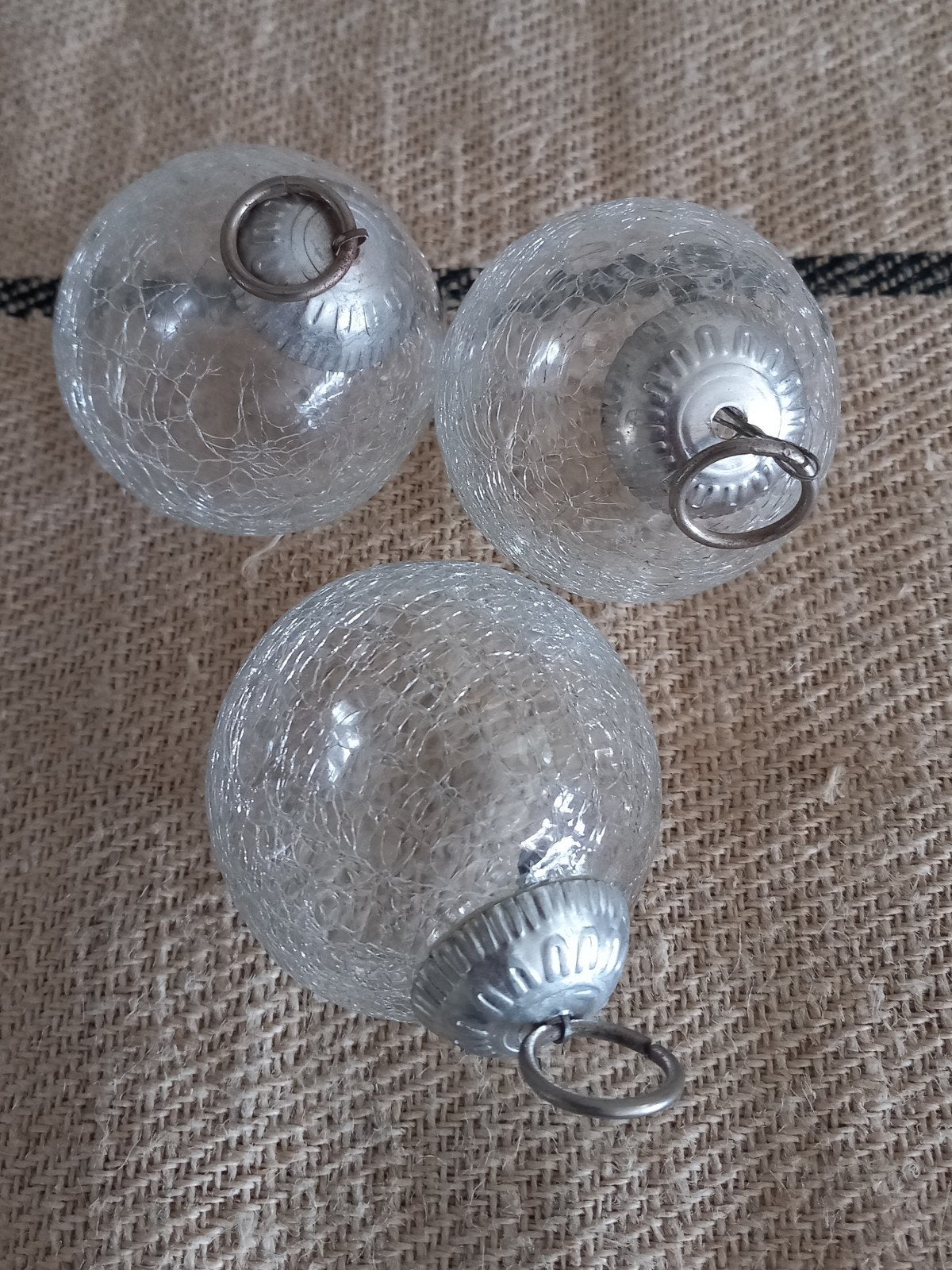 3 glazen ballen, kerst, Huis en Inrichting, Woonaccessoires | Overige, Ophalen of Verzenden, Glas