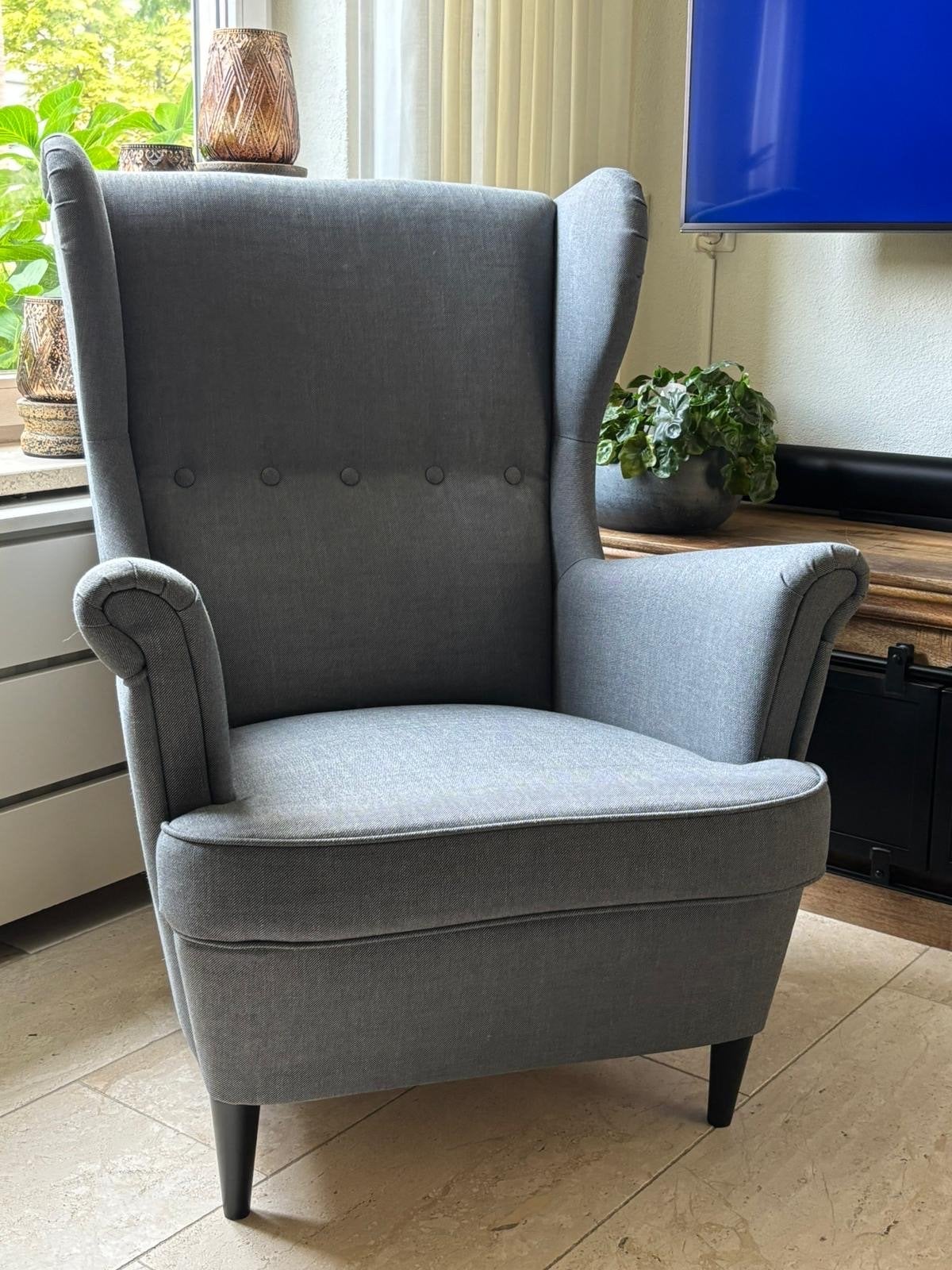 IKEA Strandmon oorfauteuil - Zo goed als nieuw, Ophalen, Zo goed als nieuw, Stof, 75 tot 100 cm