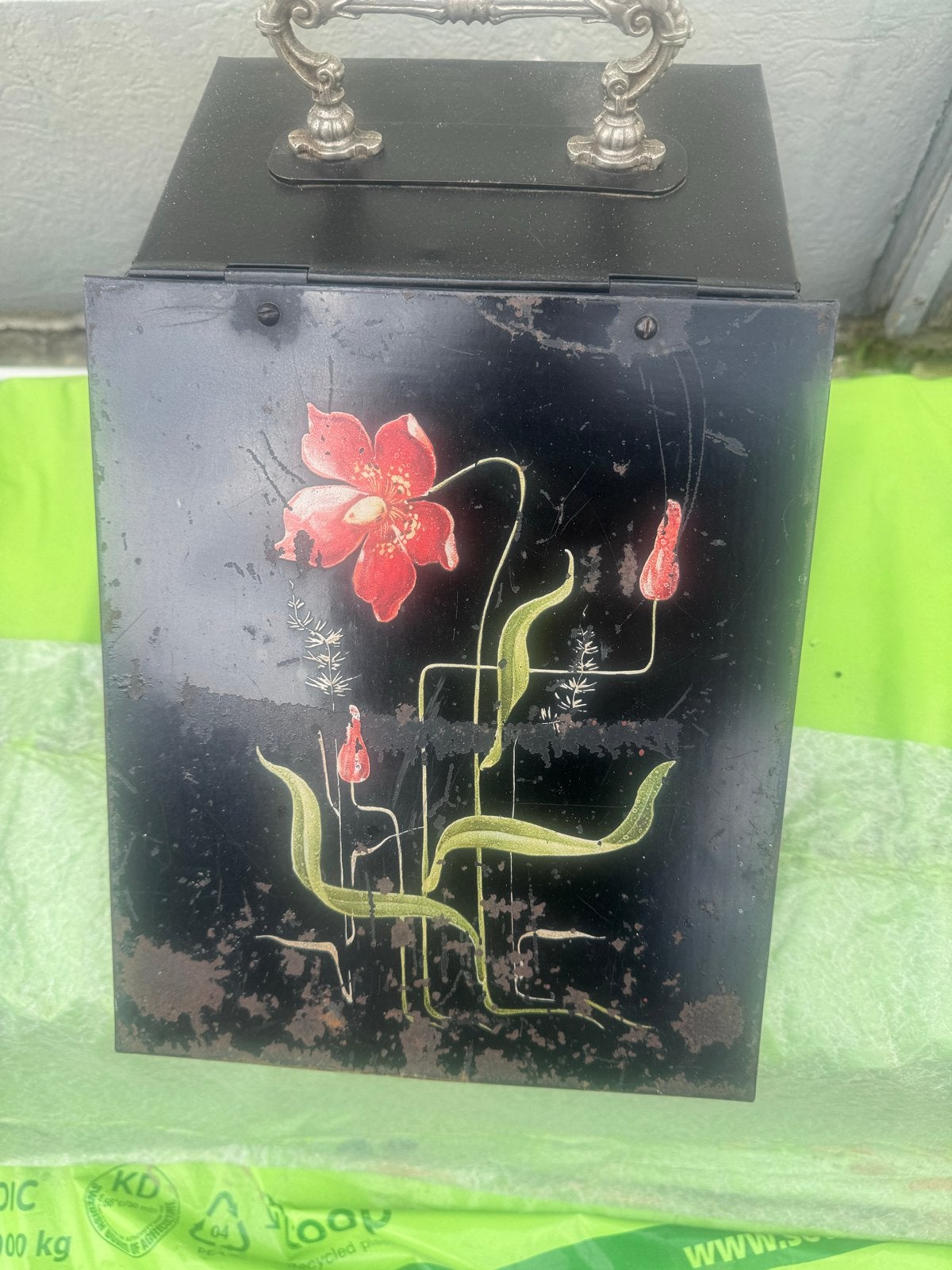 Antieke kolenkit met bloemmotief, Antiek en Kunst, Ophalen