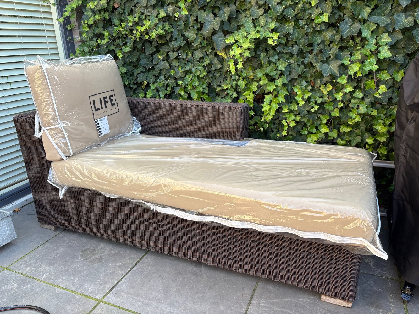 Loungeset Wicker Bruin met Kussens - Life-, Ophalen, Gebruikt, 3 zitplaatsen, Loungeset