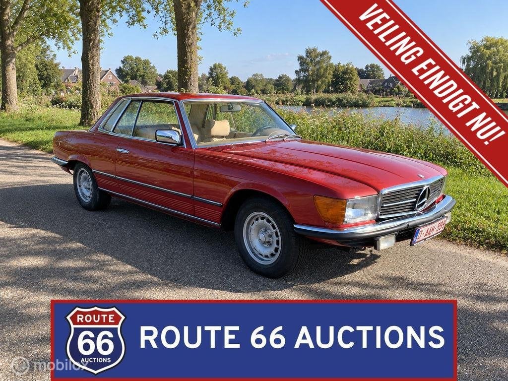 Mercedes-Benz 280 SLC | 1976 | Route 66 Auctions, Auto's, Overige carrosserieën, Zwart, Mercedes-Benz, Bedrijf