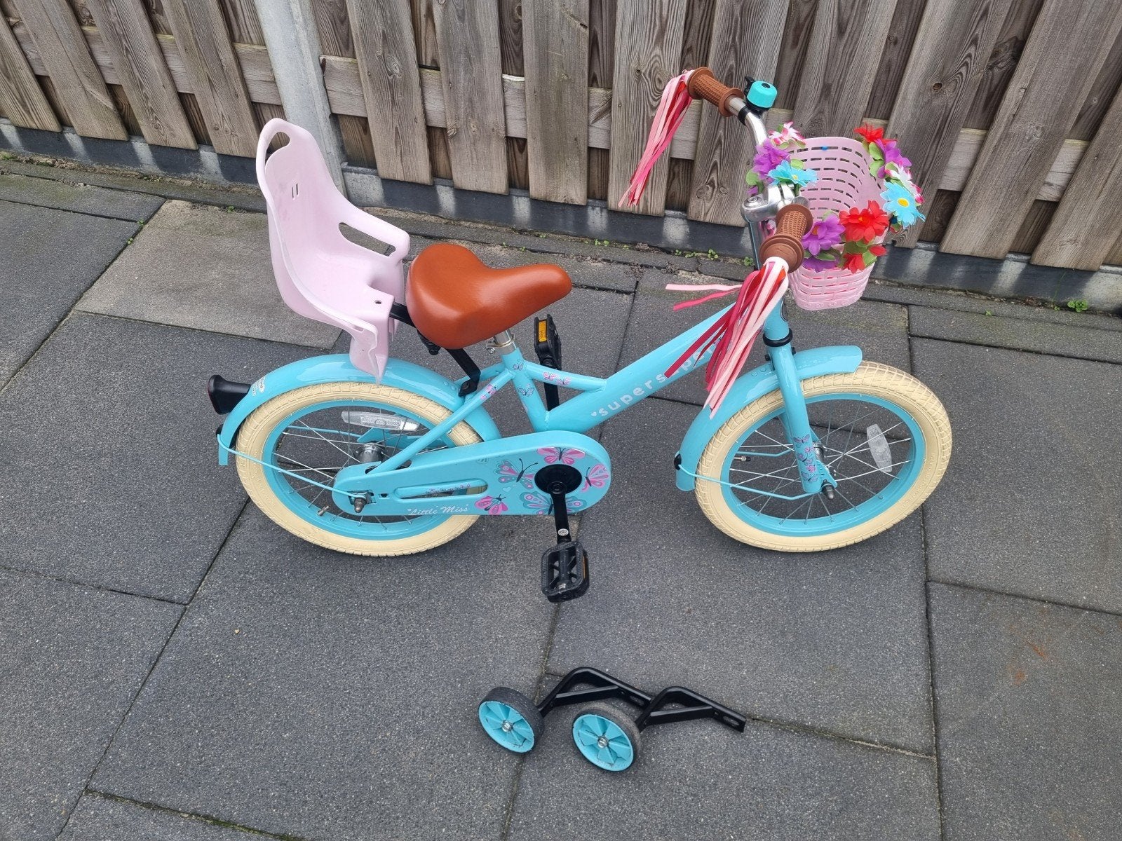 Supersuper Little Miss meisjesfiets 16 inch, Ophalen, Terugtraprem, Zijwieltjes, Supersuper
