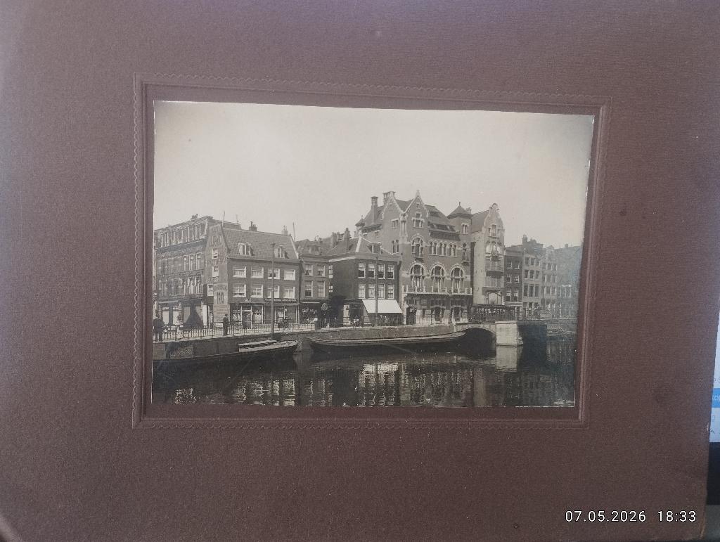 Oude foto van ca 1904 Amsterdam  Leesmuseum aan het Rokin, Verzamelen, Foto's en Prenten, Ophalen of Verzenden, Voor 1940, Gebruikt