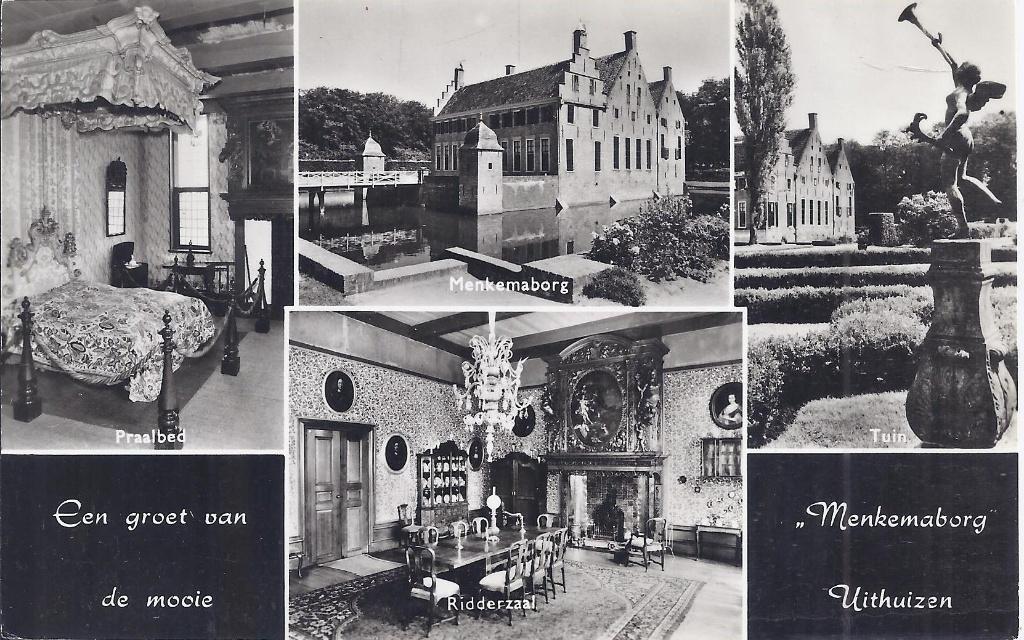Menkemaborg Uithuizen oude Gelopen ansichtkaart A1391, Verzamelen, Ophalen of Verzenden, 1960 tot 1980, Gelopen