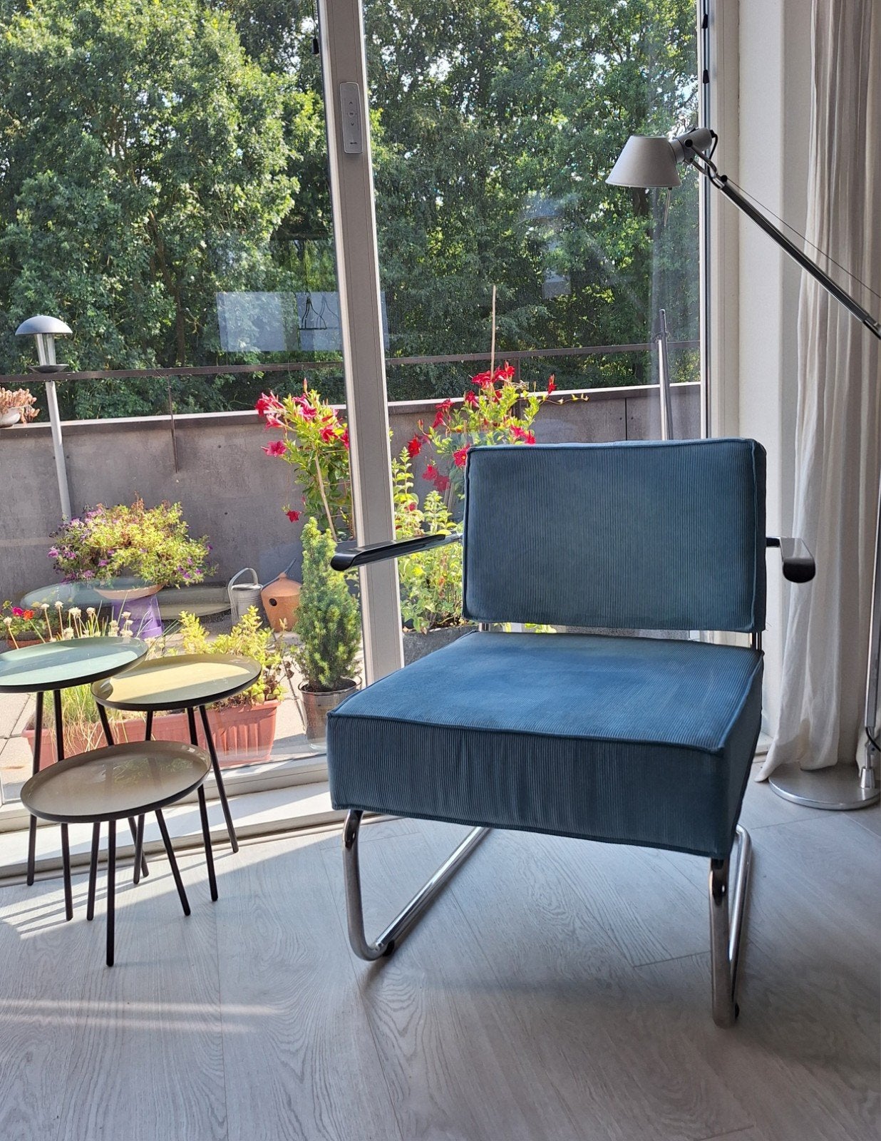 Zuiver Ridge Rib fauteuil., Ophalen, Gebruikt, Stof, 50 tot 75 cm