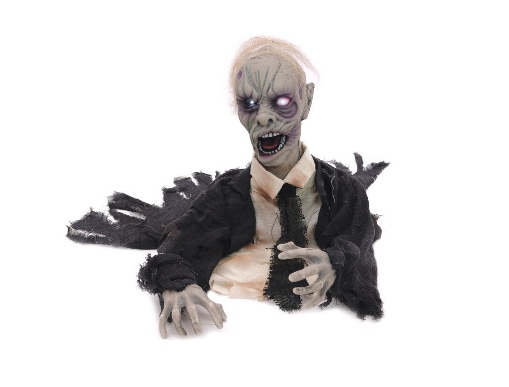 Europalms Halloween animatie zombie - 43 cm met geluid, Halloween of Griezel, ., Nieuw, Ophalen of Verzenden