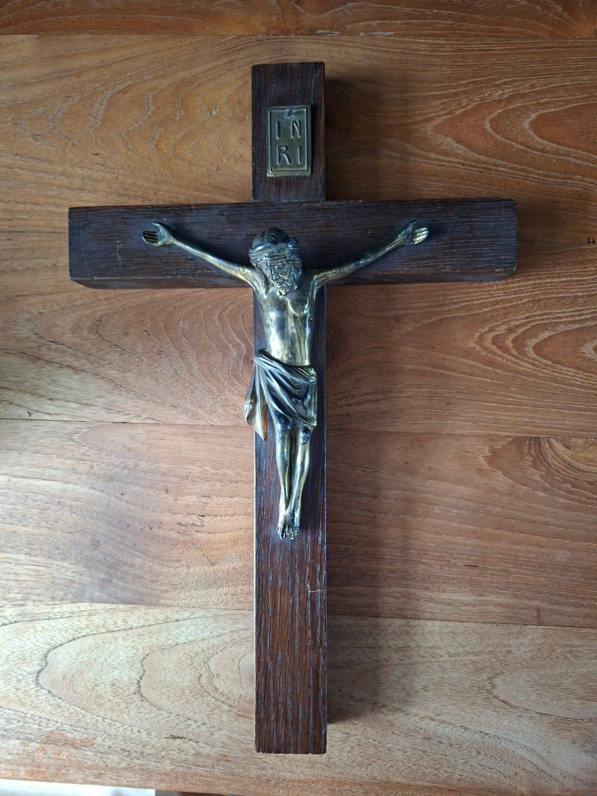 houten kruis met Jezus beeld, Antiek en Kunst, Ophalen of Verzenden