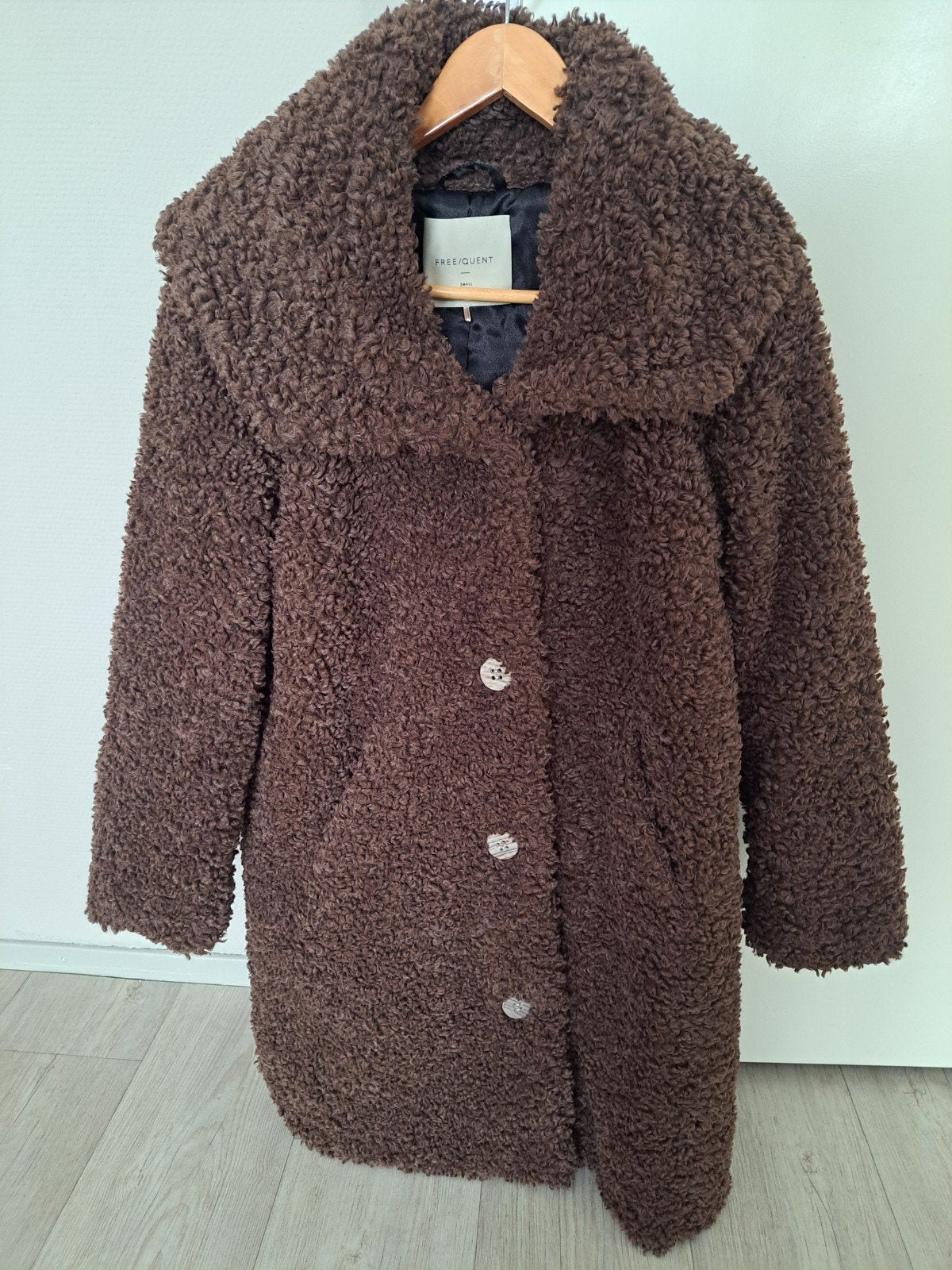 Bruine wollen winterjas, Kleding | Dames, Jassen | Winter, Ophalen of Verzenden, Zo goed als nieuw, Bruin
