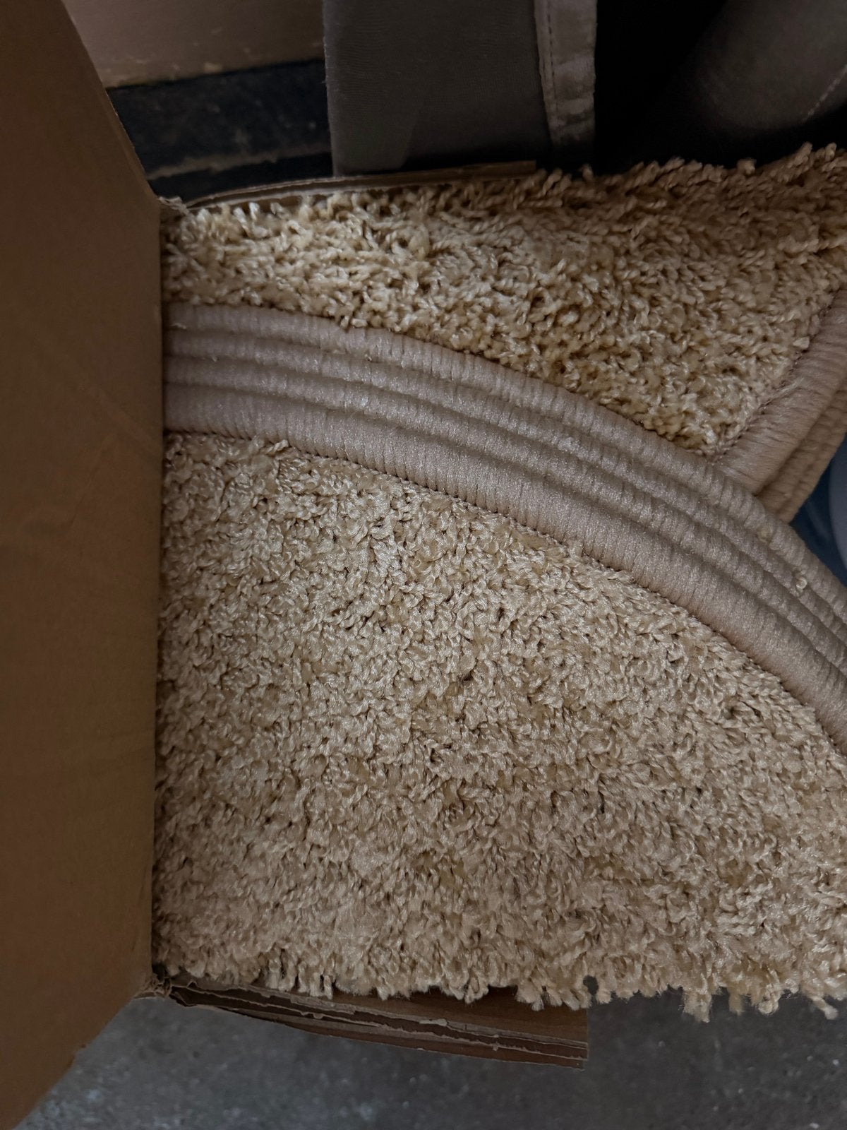 Crèmekleurige traptreden hoogpolig, 100 tot 150 cm, Rond, Nieuw, Ophalen of Verzenden