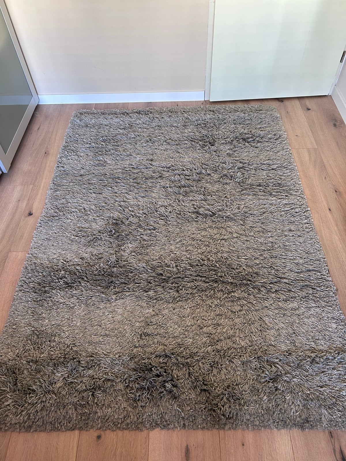Ikea hoogpolig grijs kleed 133x195 cm, Ophalen, Gebruikt, 100 tot 150 cm, 150 tot 200 cm