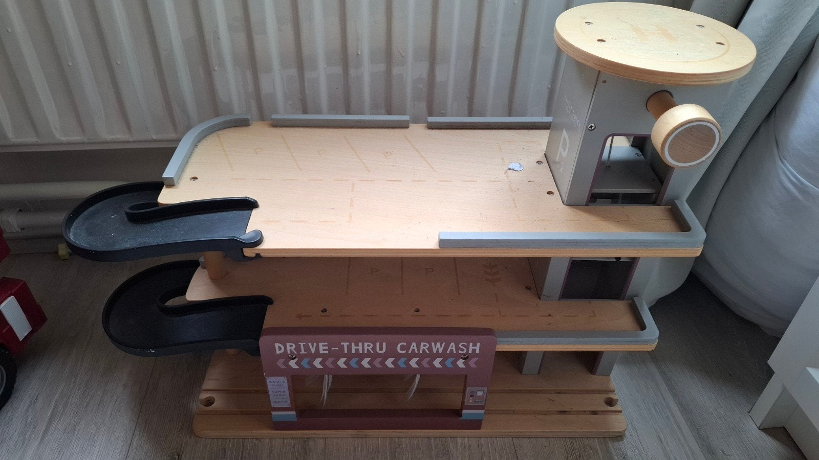 Little Dutch Houten Garage met Lift en Glijbanen, Ophalen, Zo goed als nieuw, Overige typen