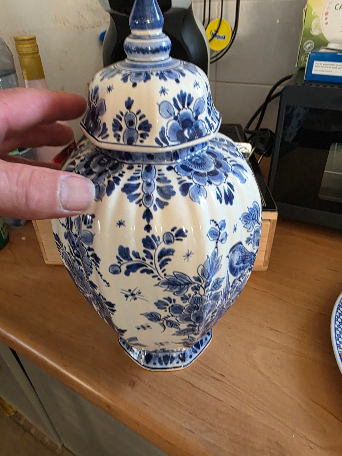 Prachtige handgeschilderde Delfts Blauwe gemberpot, Ophalen of Verzenden