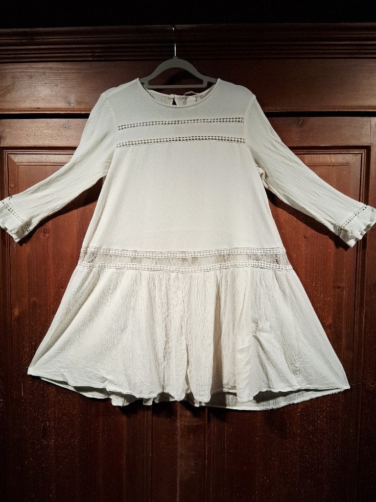 Boho jurkje crème wit 40 H&M, Maat 38/40 (M), H&M, Overige kleuren, Ophalen of Verzenden