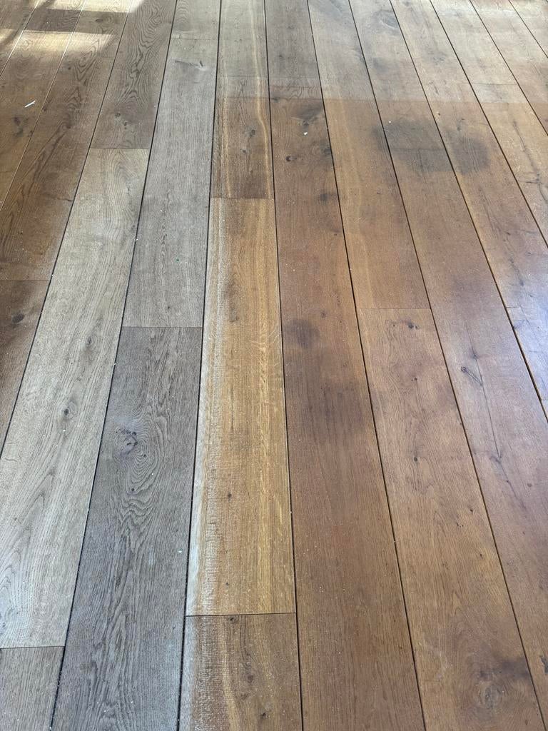 40m2 massief houten vloer, Ophalen, Gebruikt, Vloerdelen of -planken, 10 m² of meer