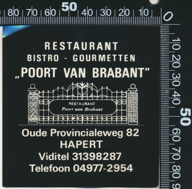 Sticker: Restaurant Poort van Brabant - Hapert, Verzamelen, Stickers, Ophalen of Verzenden, Zo goed als nieuw, Bedrijf of Vereniging