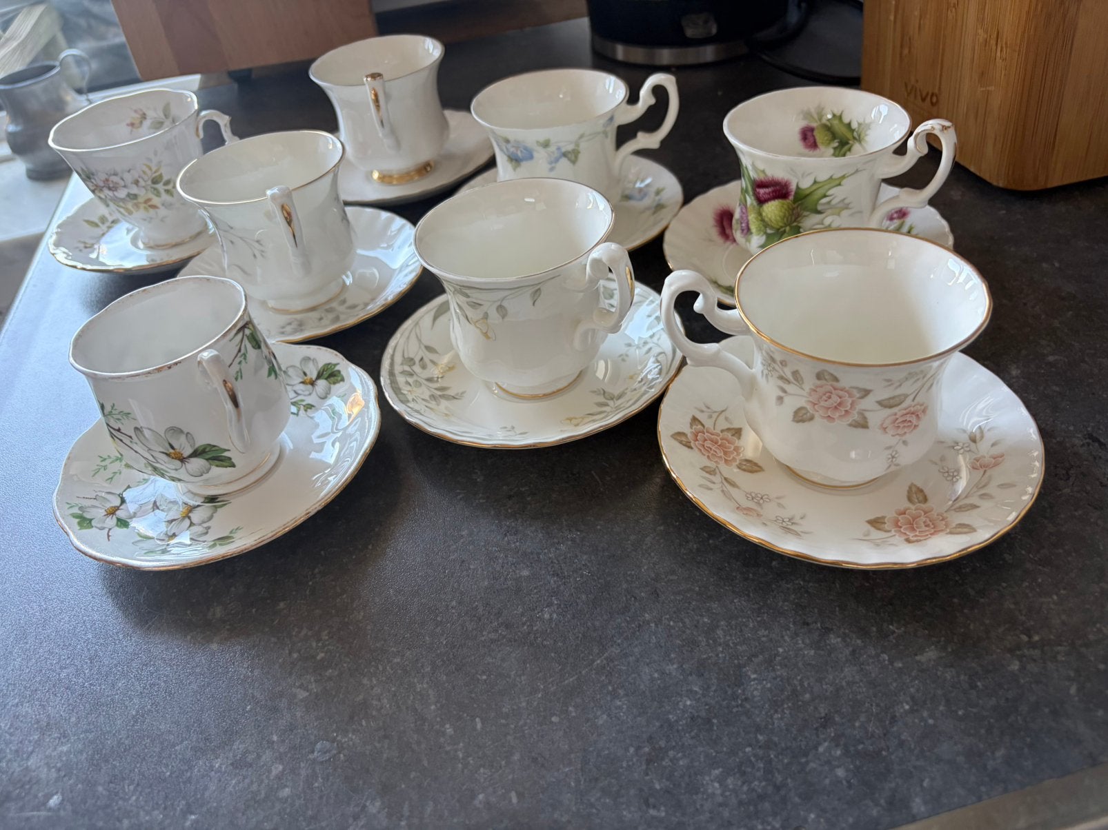 Royal Albert Bone China Kop en Schotel Set - Diverse Bloemen, Ophalen of Verzenden