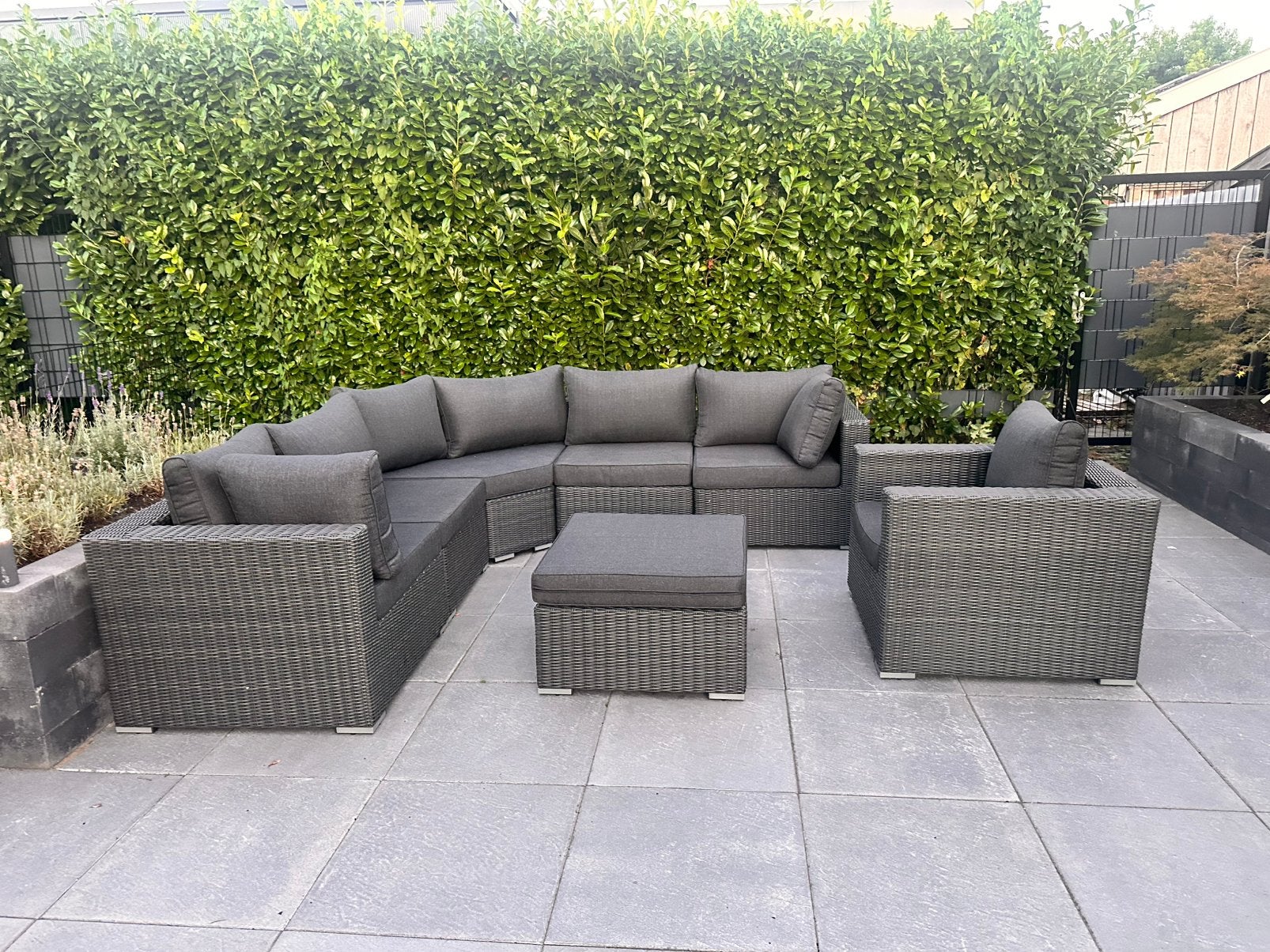 Loungeset + Stoel – Rock Grey – Zo goed als nieuw, Tuin en Terras, Tuinsets en Loungesets, Ophalen, Zo goed als nieuw, Wicker