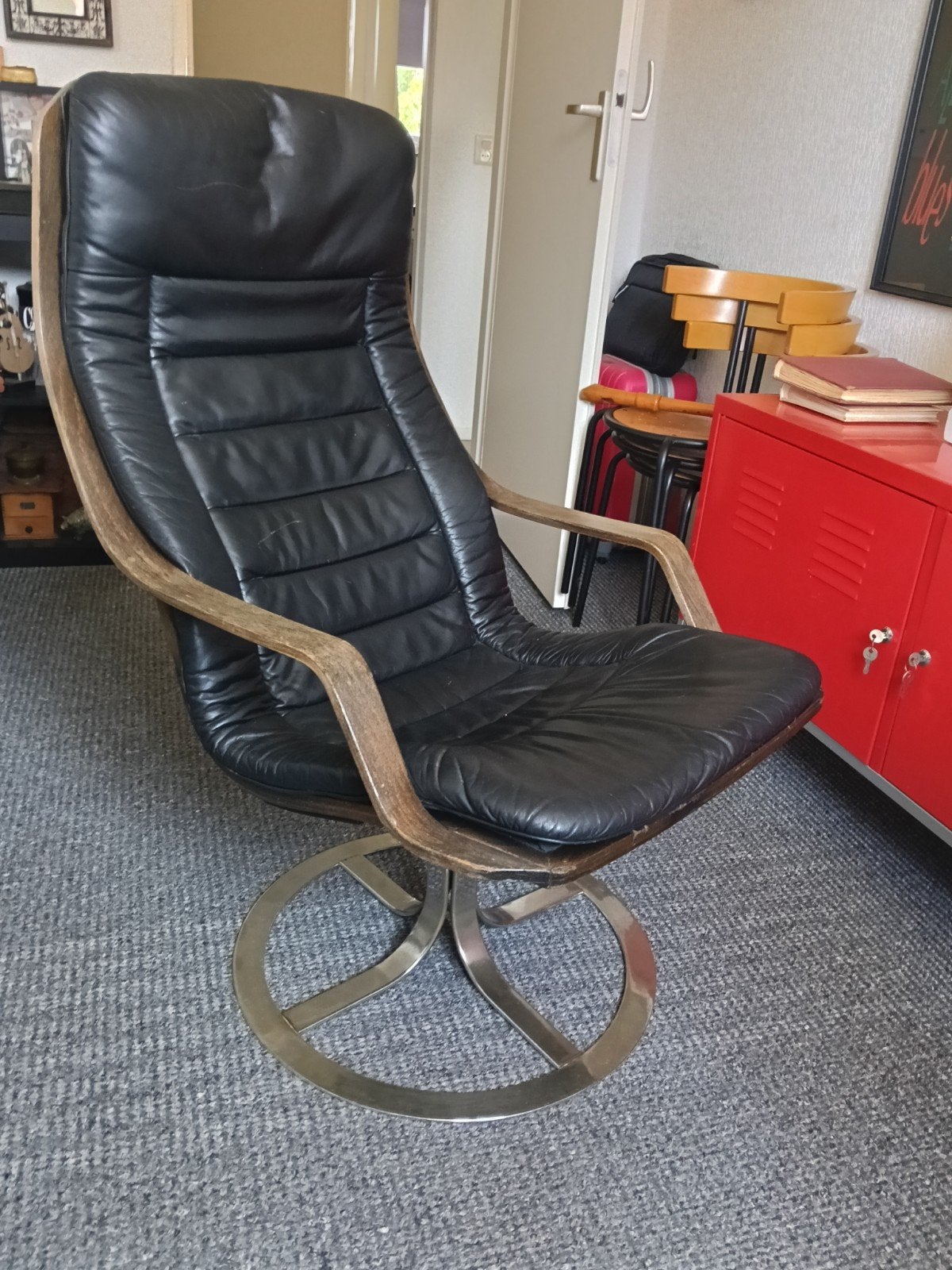 Vintage G mobler draaifauteuil 1970s, Ophalen of Verzenden, Gebruikt, 75 tot 100 cm, 50 tot 75 cm