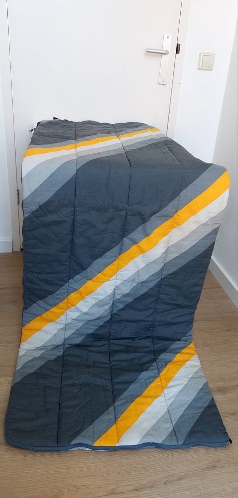 Vintage retro Slaapzak Deken model | Grijze & Gele Strepen, Eu, Eu, Ophalen of Verzenden, Zo goed als nieuw