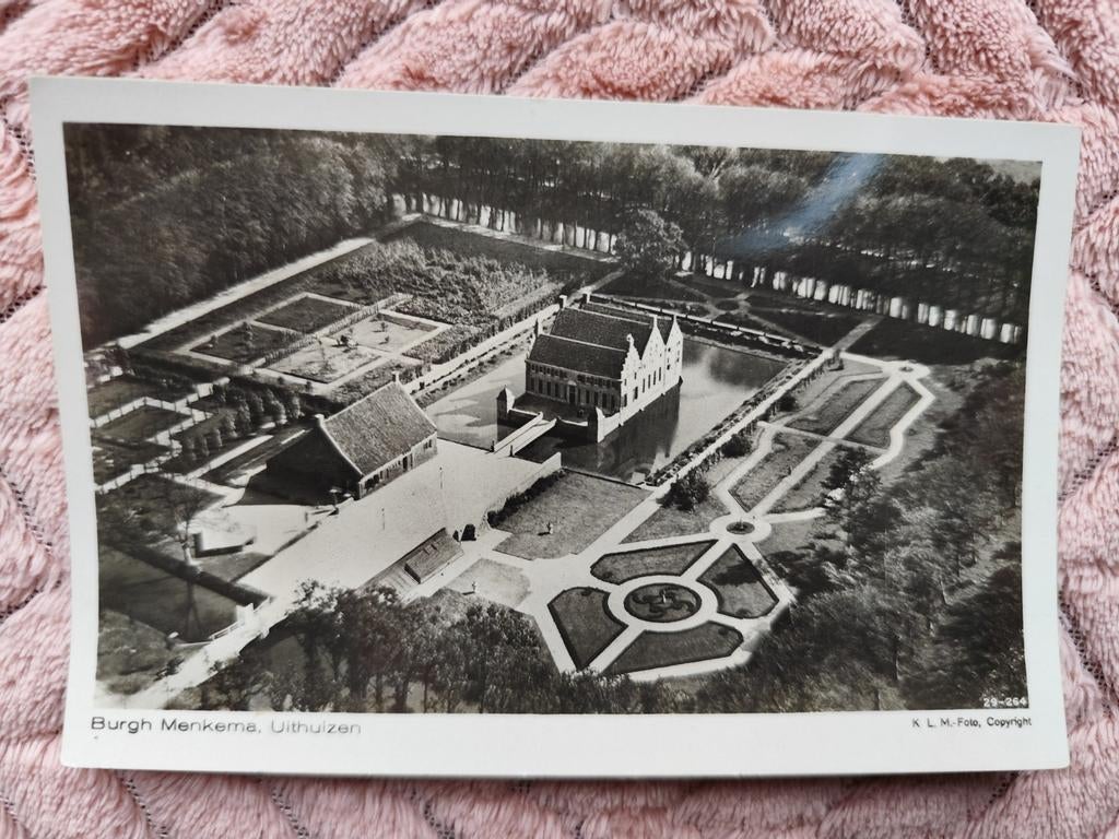 Oude fotokaart Burgh Menkema Uithuizen klm kaart, Ophalen of Verzenden, 1960 tot 1980, Ongelopen, Groningen