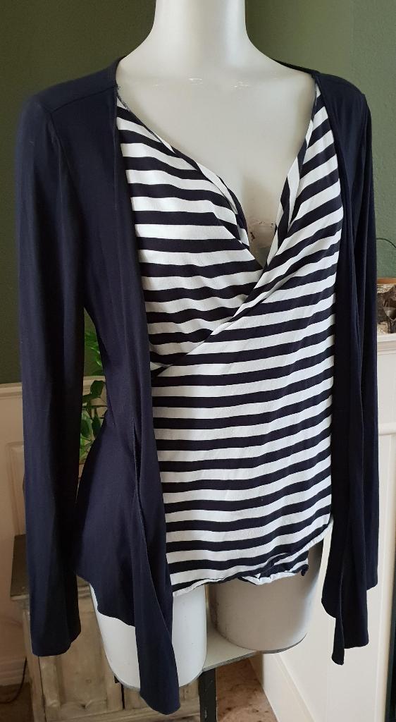 Rozu Ro-Zu blauwe 2 delen look top vest M 38 40, Kleding | Dames, Maat 38/40 (M), Zo goed als nieuw, Rozu, Verzenden