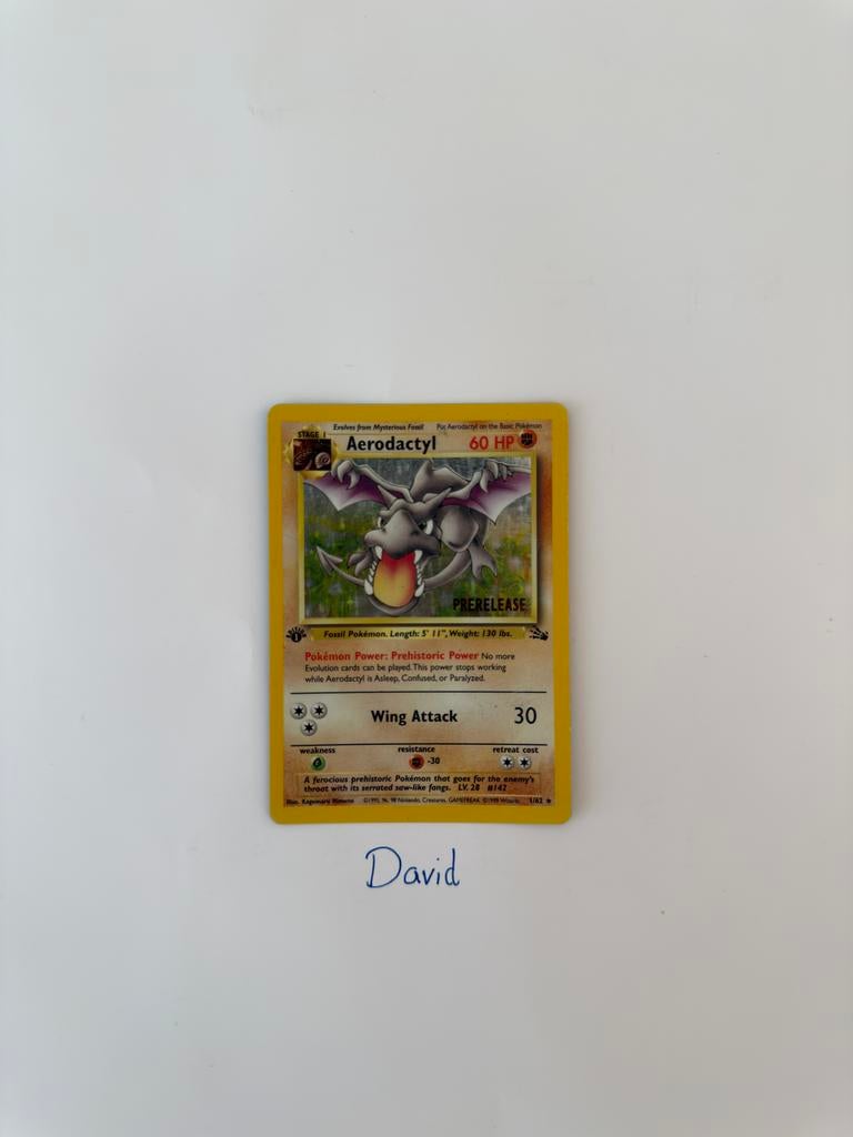 Aerodactyl Prerelease 1/62 - Fossil Set, Ophalen of Verzenden, Zo goed als nieuw, Losse kaart