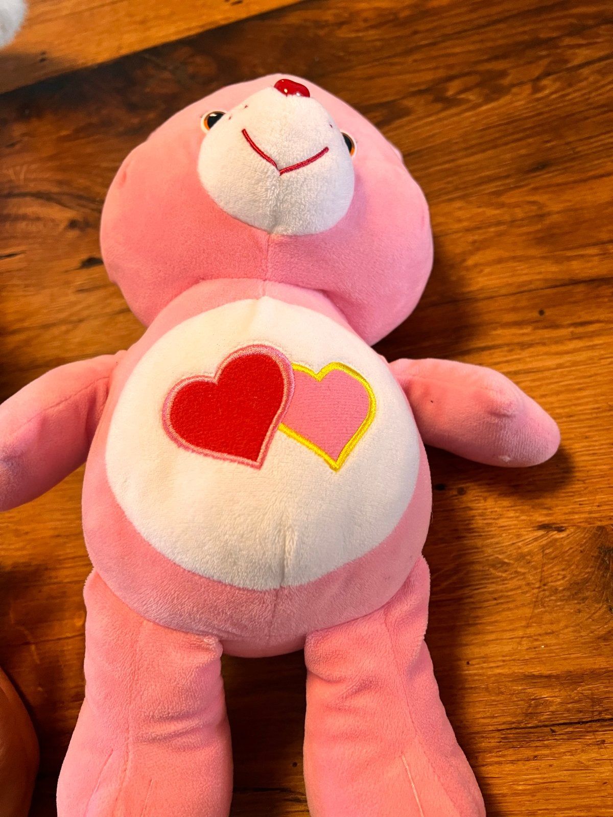 Roze Care Bear Knuffel met Hartjes - Zo goed als nieuw, Ophalen, Gebruikt, Overige merken, Overige karakters
